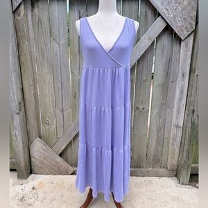 See You Monday Boho Stacked Tiered Lilac Purple Maxi Dress